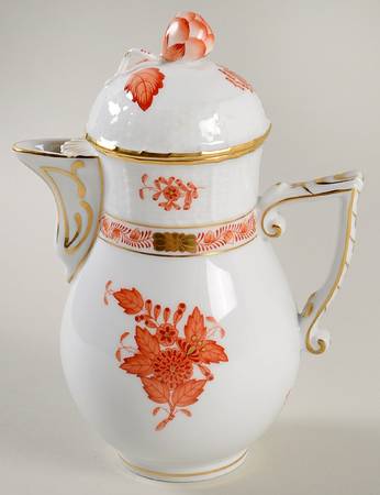 Chinese Bouquet Rust (AOG) Mini Coffee Pot & Lid