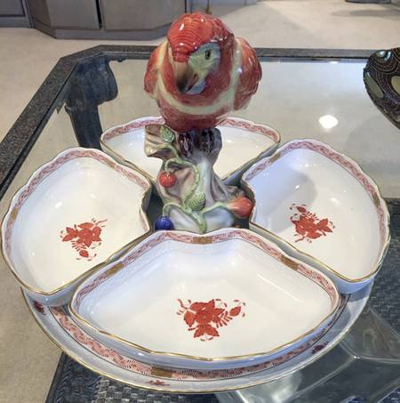 Chinese Bouquet Rust (AOG) 5 Pc Parrot Tray Hors d'Oeuvres Set