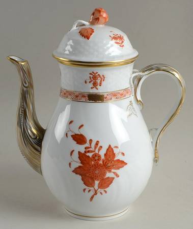 Chinese Bouquet Rust (AOG) Small Coffee Pot & Lid