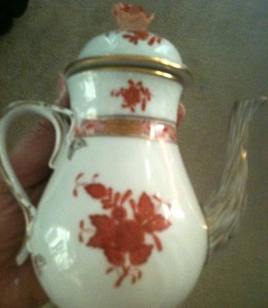 Chinese Bouquet Rust (AOG) Individual Coffee Pot & Lid