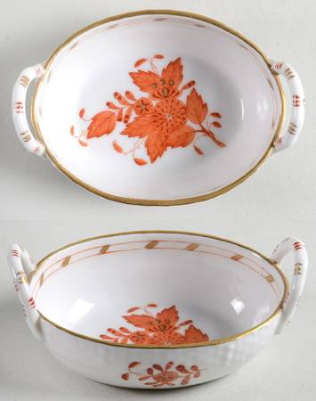Chinese Bouquet Rust (AOG) 2" Small Oval Handled Basket