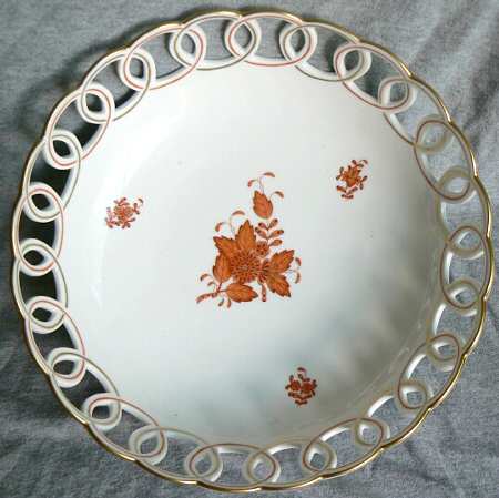 Chinese Bouquet Rust (AOG) 9" Round Open Weave Basket
