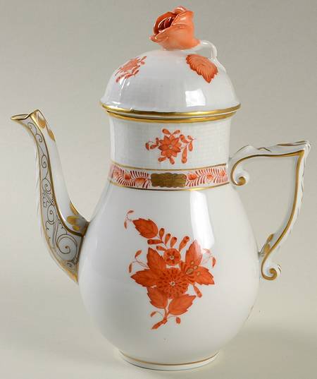 Chinese Bouquet Rust (AOG) Mini Coffee Pot & Lid