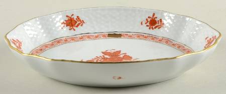 Chinese Bouquet Rust (AOG) 8" Oval Vegetable Bowl