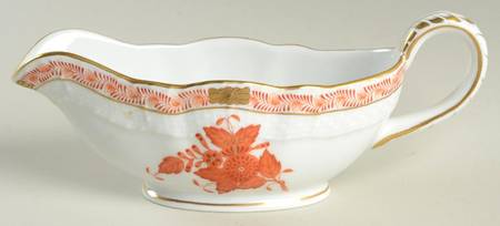 Chinese Bouquet Rust (AOG) Sauce Boat No Lid by Herend