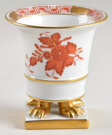 Chinese Bouquet Rust (AOG) Small Claw Footed Vase