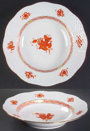 Chinese Bouquet Rust (AOG) Rim Soup Bowl