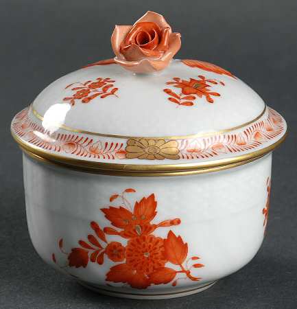Chinese Bouquet Rust (AOG) Mini Sugar Bowl & Lid