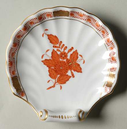 Chinese Bouquet Rust (AOG) Small Shell Shaped Dish