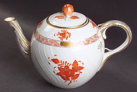 Chinese Bouquet Rust (AOG) Mini Teapot & Lid