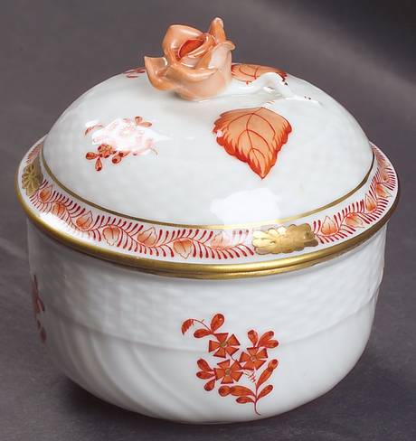 Chinese Bouquet Rust (AOG) Mini Sugar Bowl & Lid