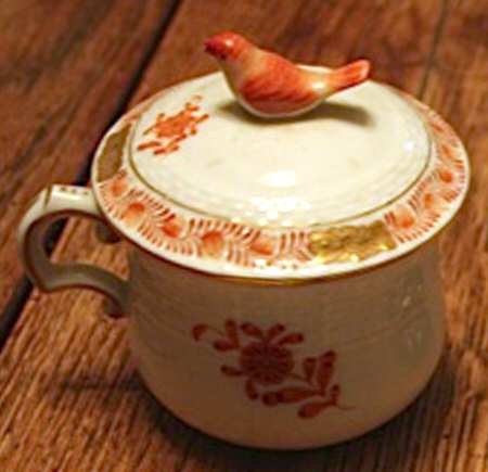 Chinese Bouquet Rust (AOG) Pot de Creme (2 Pc)-Lid & Base