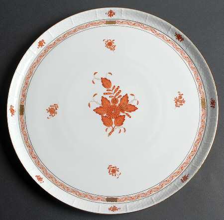 Chinese Bouquet Rust (AOG) Tray for 7 Piece Hors D'Ouevre Set by Herend