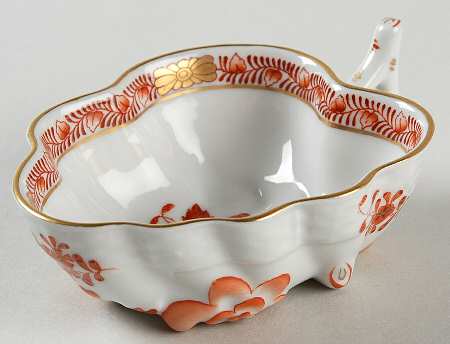 Chinese Bouquet Rust (AOG) 4" Leaf Dish by Herend