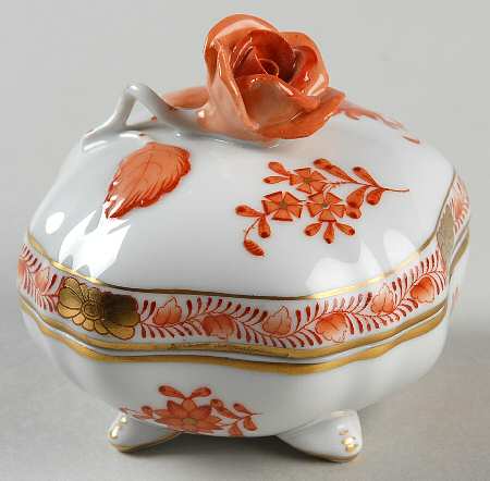 Chinese Bouquet Rust (AOG) Bon Bon & Lid by Herend
