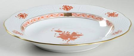 Chinese Bouquet Rust (AOG) Large Rim Soup Bowl