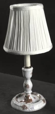 Chinese Bouquet Rust (AOG) Candlestick Lamp & Shade