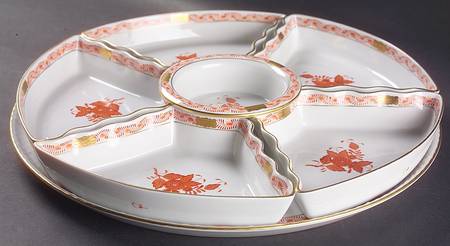 Chinese Bouquet Rust (AOG) 7-Piece Hors d'Oeuvres Set