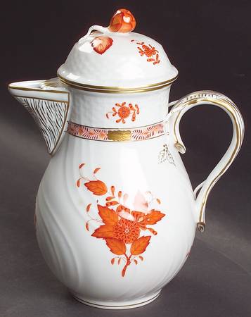 Chinese Bouquet Rust (AOG) Small Coffee Pot & Lid