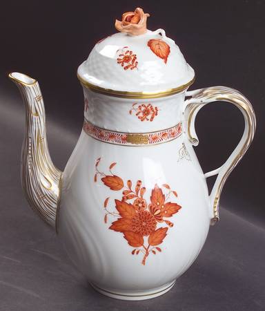 Chinese Bouquet Rust (AOG) Small Coffee Pot & Lid
