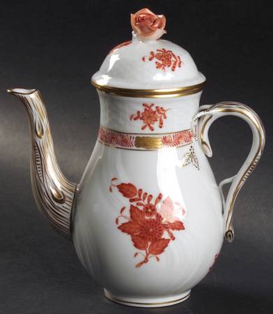 Chinese Bouquet Rust (AOG) Mini Coffee Pot & Lid