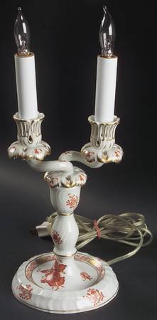Chinese Bouquet Rust (AOG) Electric Double Light Candlestick