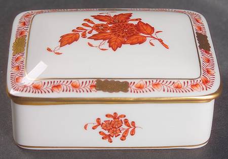 Chinese Bouquet Rust (AOG) Cigarette Box & Lid