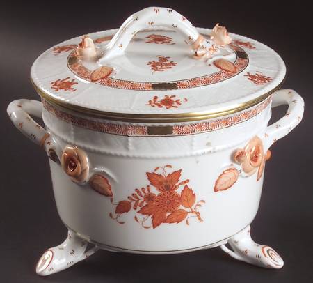 Chinese Bouquet Rust (AOG) Biscuit Box & Lid