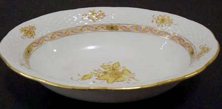 Chinese Bouquet Yellow (AJ) 10" Oval Vegetable Bowl
