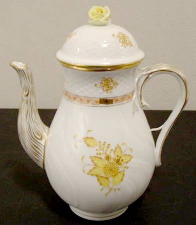 Chinese Bouquet Yellow (AJ) Coffee Pot & Lid
