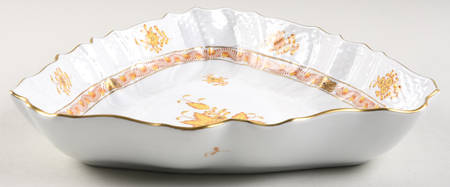 Chinese Bouquet Yellow (AJ) 10" Triangular Vegetable Bowl