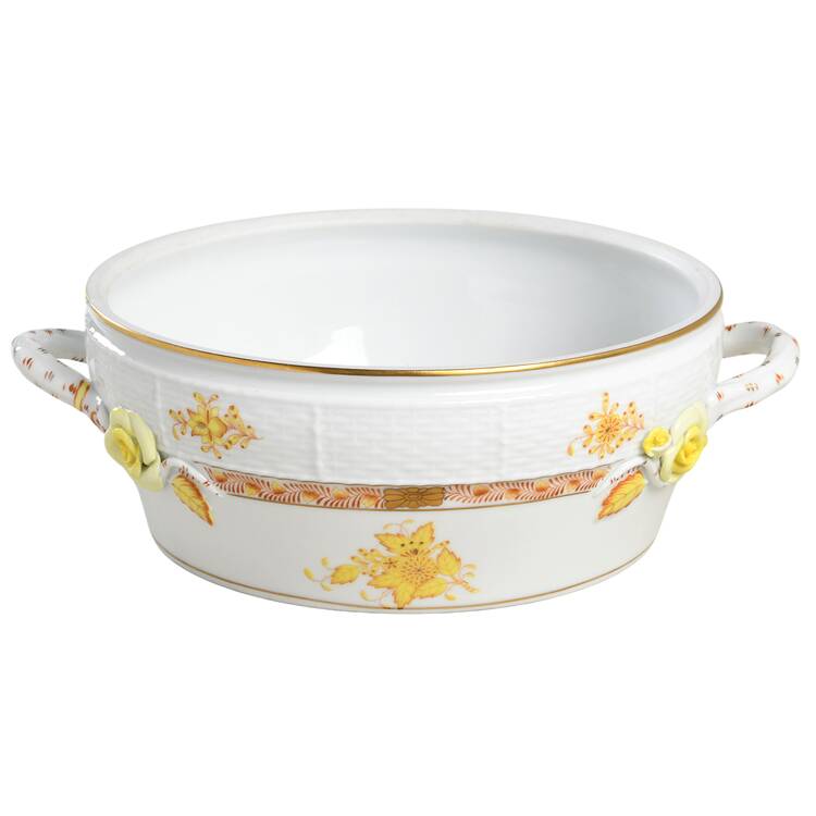 Chinese Bouquet Yellow (AJ) Round Vegetable No Lid