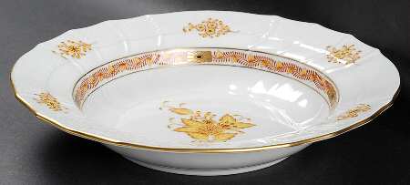 Chinese Bouquet Yellow (AJ) Rim Soup Bowl