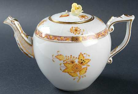 Chinese Bouquet Yellow (AJ) Small Teapot & Lid