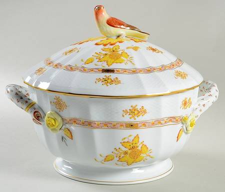 Chinese Bouquet Yellow (AJ) Tureen & Lid