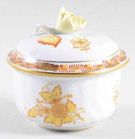 Chinese Bouquet Yellow (AJ) Mini Sugar Bowl & Lid