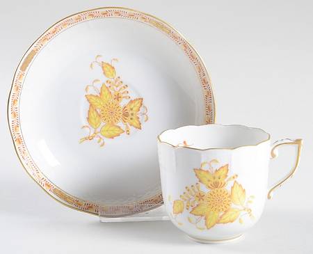 Chinese Bouquet Yellow (AJ) Chocolate Cup & Saucer Set