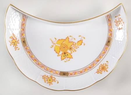 Chinese Bouquet Yellow (AJ) Crescent Salad Plate