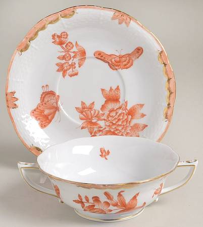 Fortuna (Vboh) Footed Cream Soup Bowl & Saucer Set
