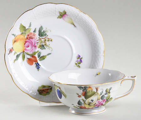 Fruits & Flowers (BFR) Footed Cup & Saucer Set