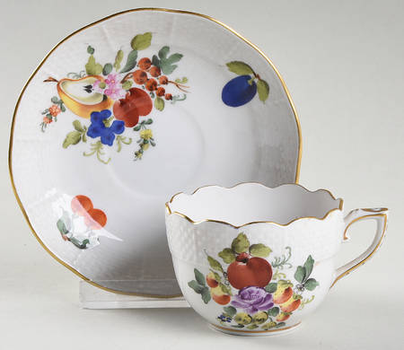 Fruits & Flowers (BFR) Flat Demitasse Cup & Saucer Set