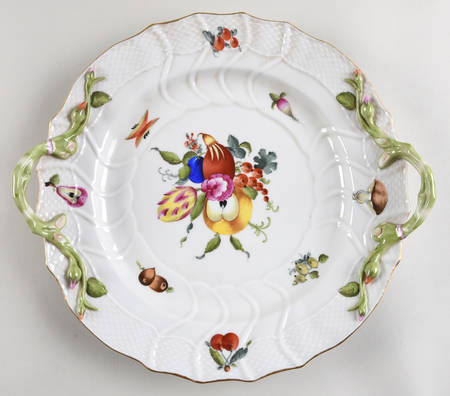 Fruits & Flowers (BFR) 12" Handled Chop Plate (Round Platter)