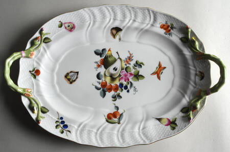 Fruits & Flowers (BFR) 16" Oval Serving Platter