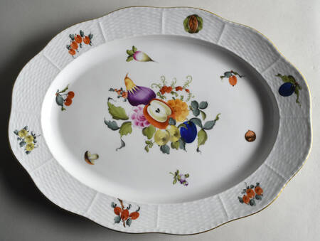 Fruits & Flowers (BFR) 16" Oval Serving Platter