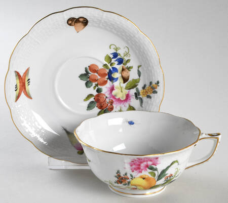 Fruits & Flowers (BFR) Footed Cup & Saucer Set