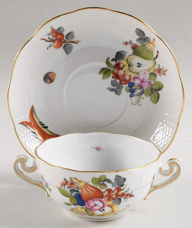 Fruits & Flowers (BFR) Flat Cream Soup & Saucer Set