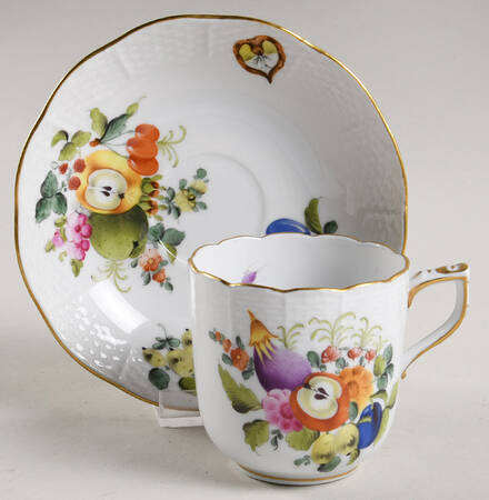 Fruits & Flowers (BFR) Flat Demitasse Cup & Saucer Set
