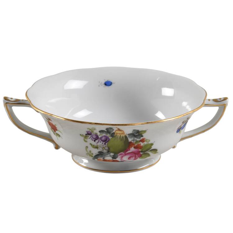 Fruits & Flowers (BFR) Footed Cream Soup Bowl