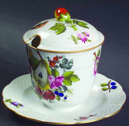 Fruits & Flowers (BFR) Jam/Jelly & Lid w/Attached Underplate