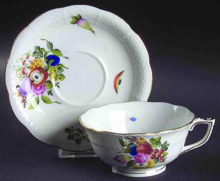 Fruits & Flowers (BFR) Footed Cup & Saucer Set